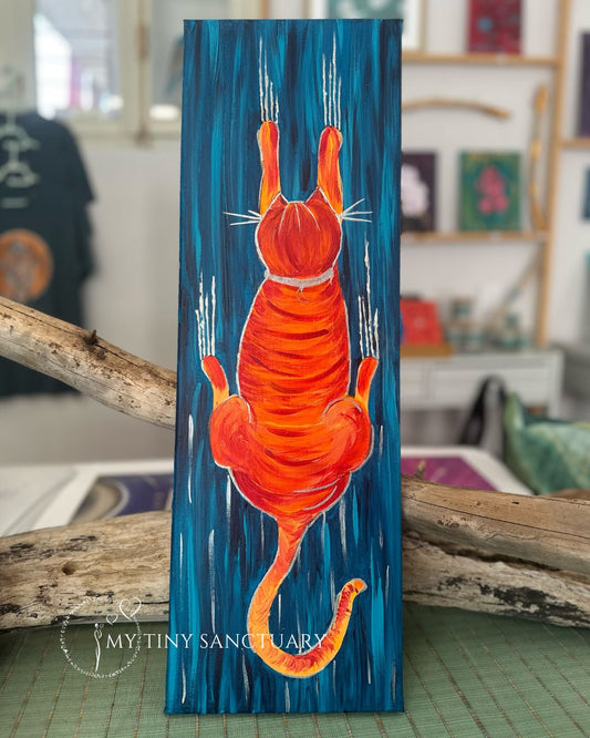 Scratchy Cat Original Painting • 20 x 60 cm • Acrylic