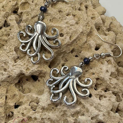 Silver Octopus Earrings – Symbol of Mystery, Intelligence & Deep Transformation - My Tiny Sanctuary