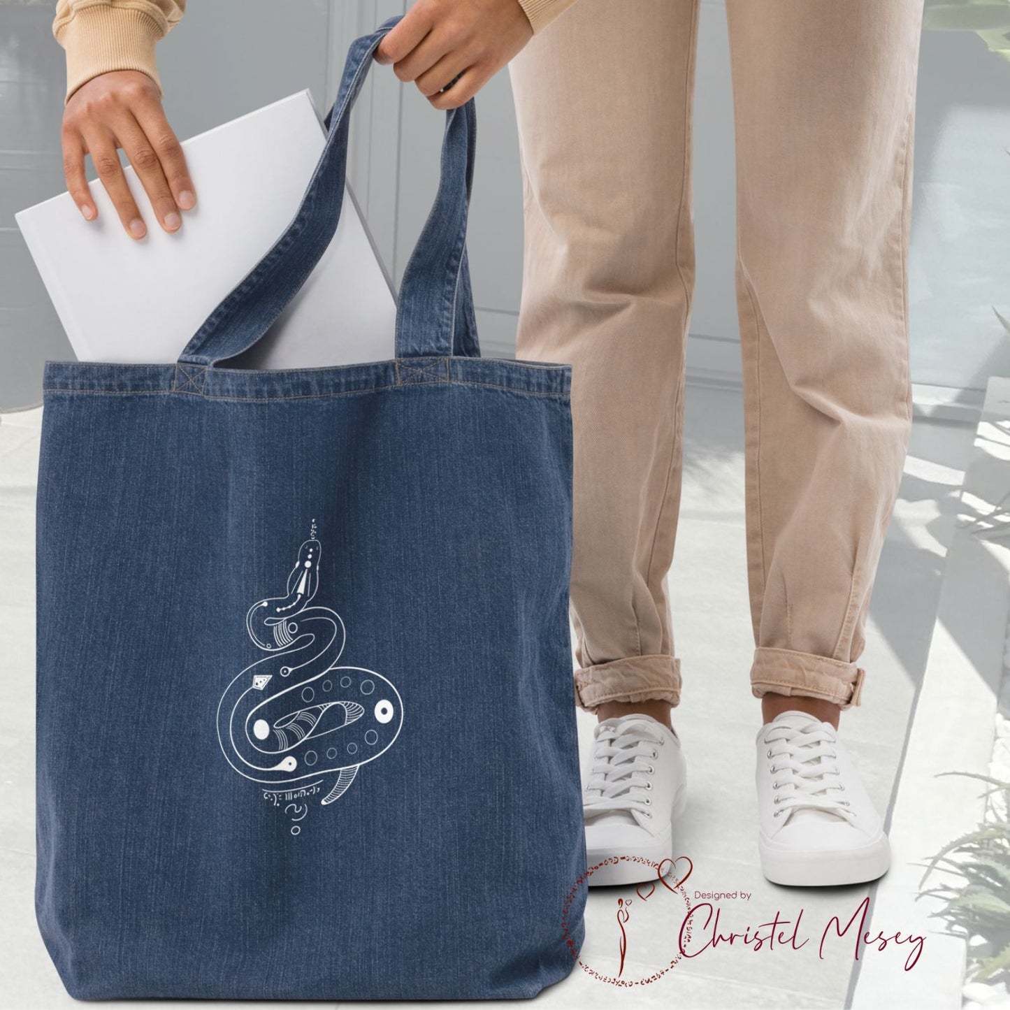 Animal Totem - TOTE BAG en denim bio - SERPENT