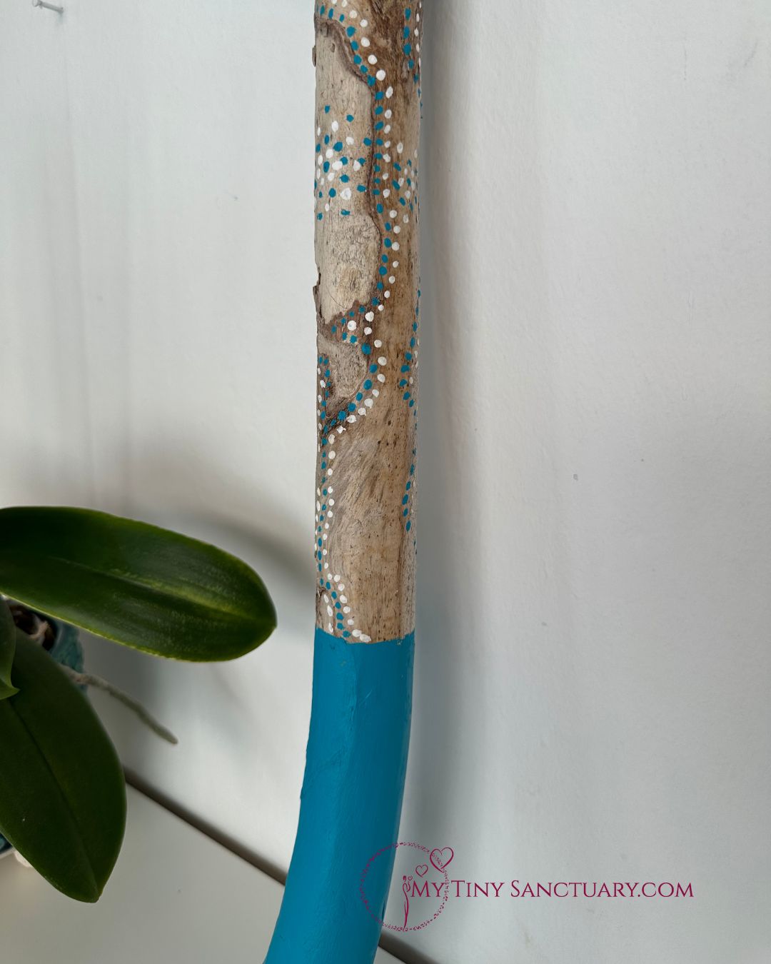 Driftwood Talking turquoise and white water drops cocreating