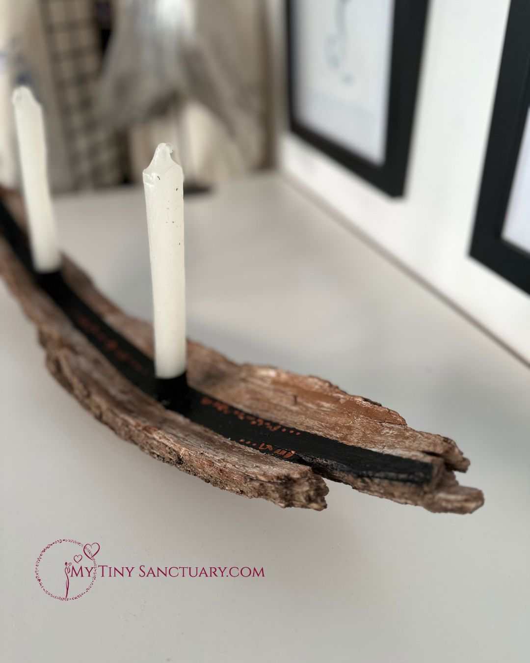 Tree Bark Candle Holder with Light Codes