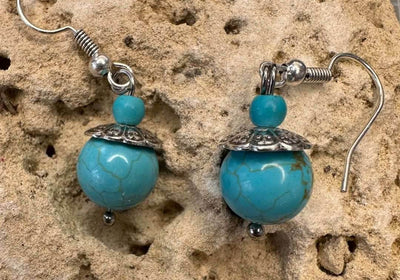 Acorn Spirit Earrings | Turquoise Howlite and Silver - My Tiny Sanctuary