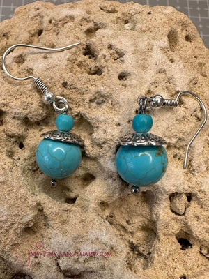 Acorn Spirit Earrings | Turquoise Howlite and Silver - My Tiny Sanctuary