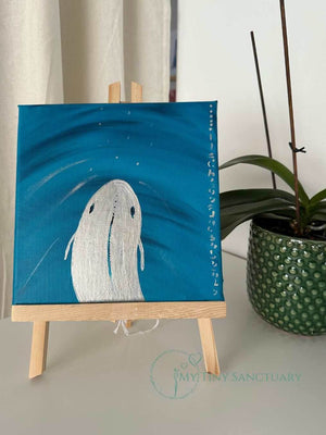 Whale Spirit Series: Curiosity Leading Light Coded Acrylic Painting - My Tiny Sanctuary