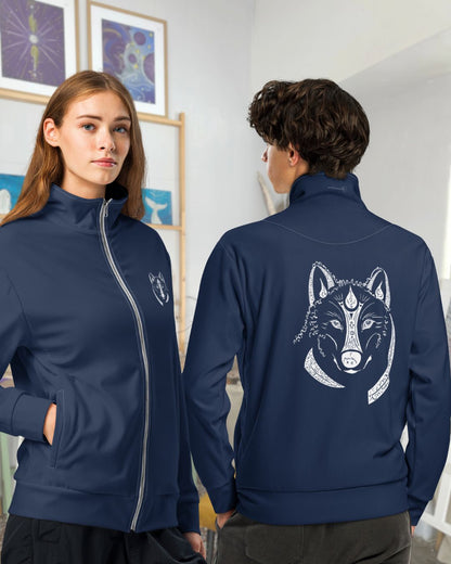 Wolf Animal Spirit Track Jacket • Unisex • Eco Responsible • Sizes 2XS to 6XL