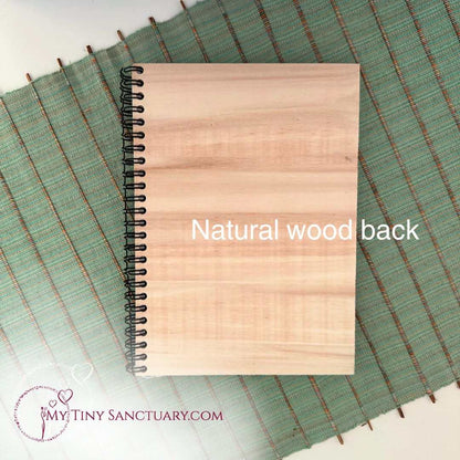 Healing Nature A5 Notebook with Wooden Cover and 50 Dotted Pages