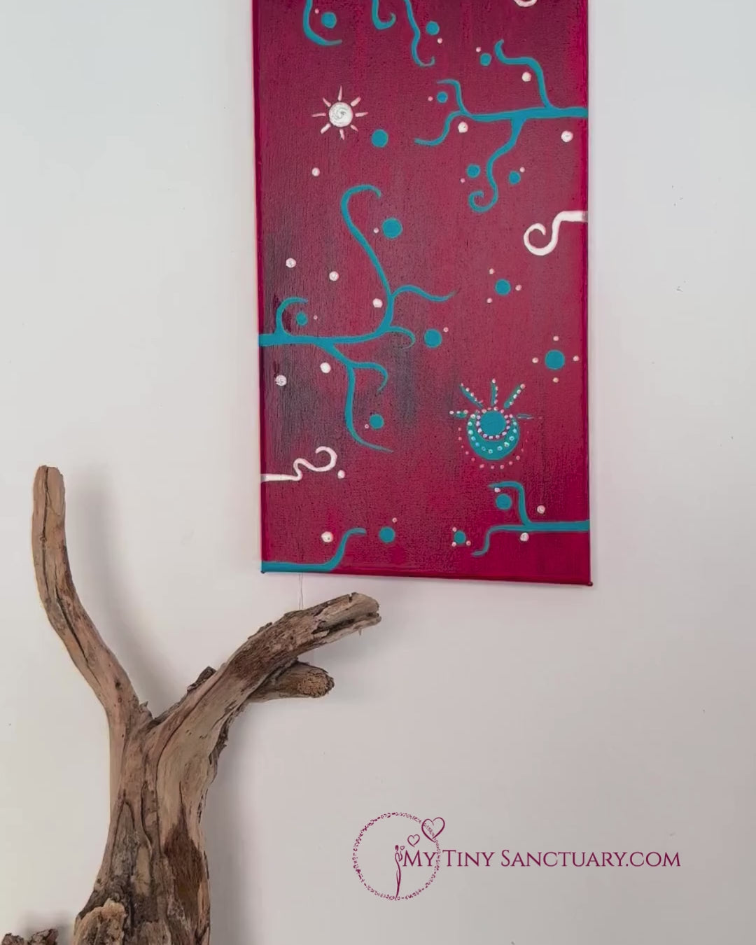 Cosmic Ocean Tale Acrylic Painting on Canva | Size 59.5 x 20 cm