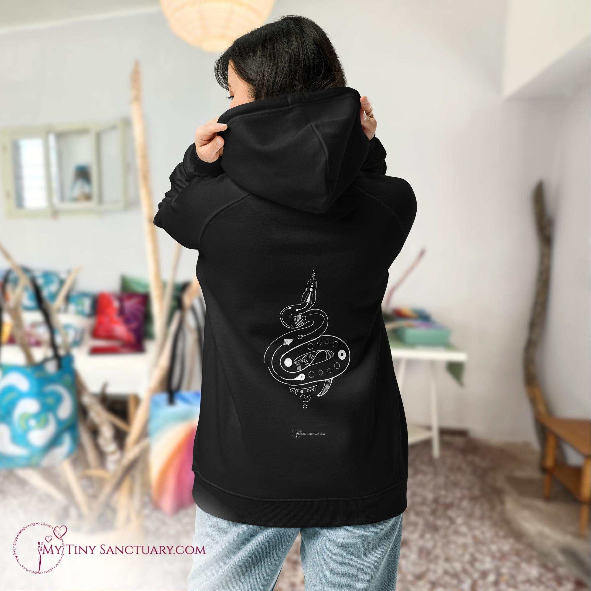 Serpent Animal Spirit Hoodie for Women made of Eco-conscious materials