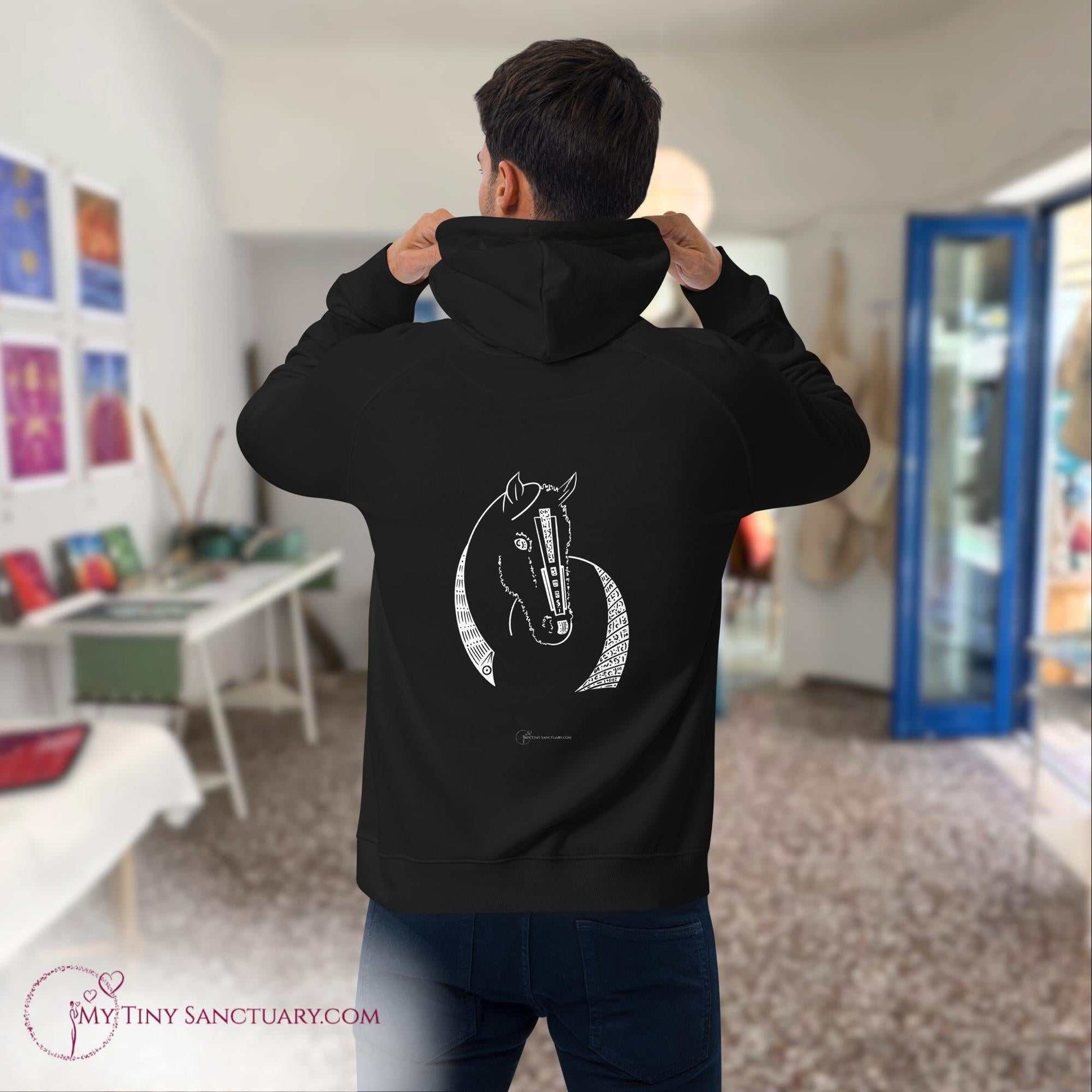 Horse Animal Spirit Hoodie for Men made of Eco-conscious materials