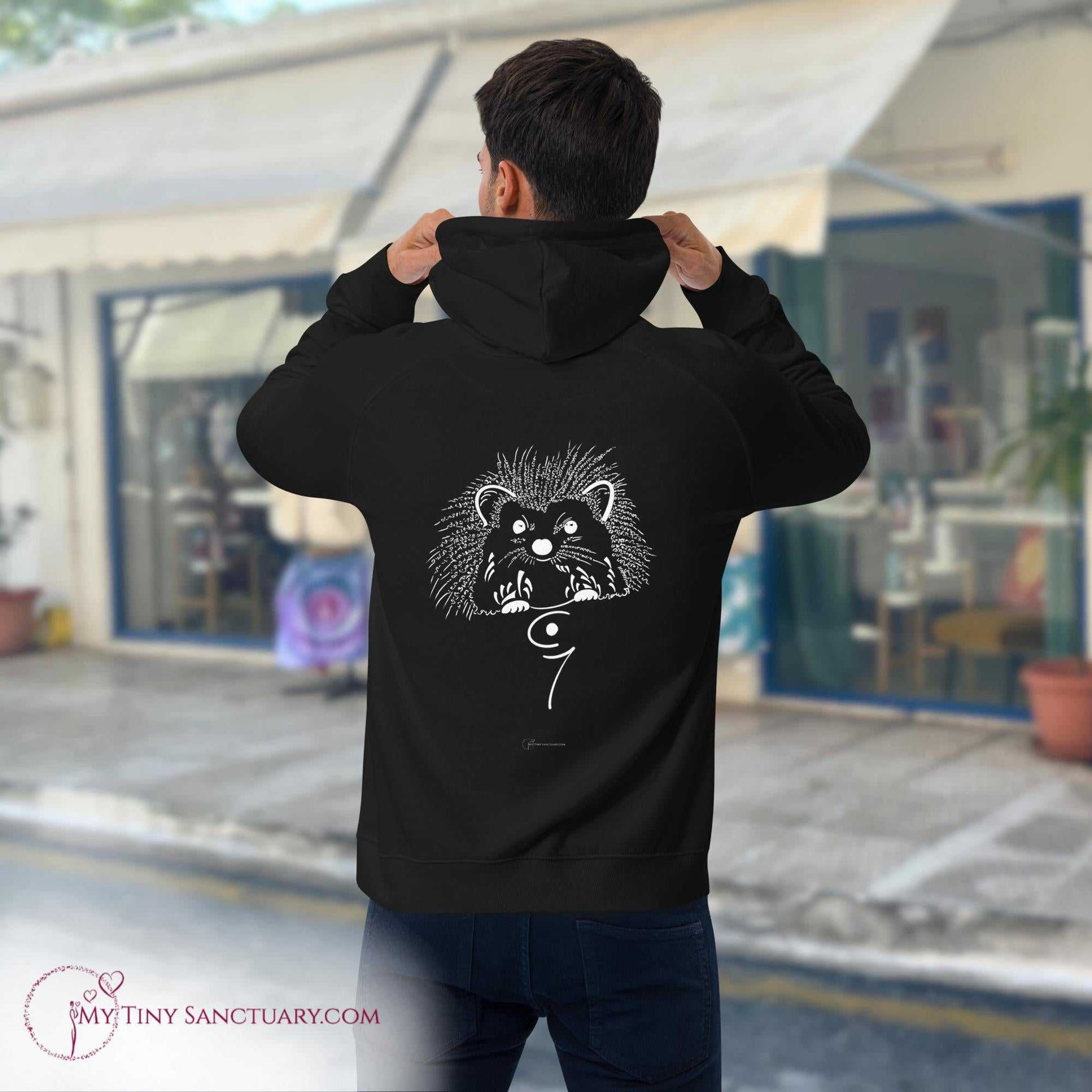 Hedgehog Animal Spirit Hoodie for Men made of Eco-conscious materials