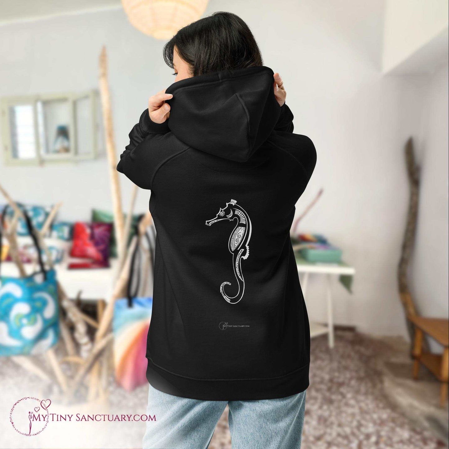 Seahorse Animal Spirit Hoodie for Women made of Eco-conscious materials