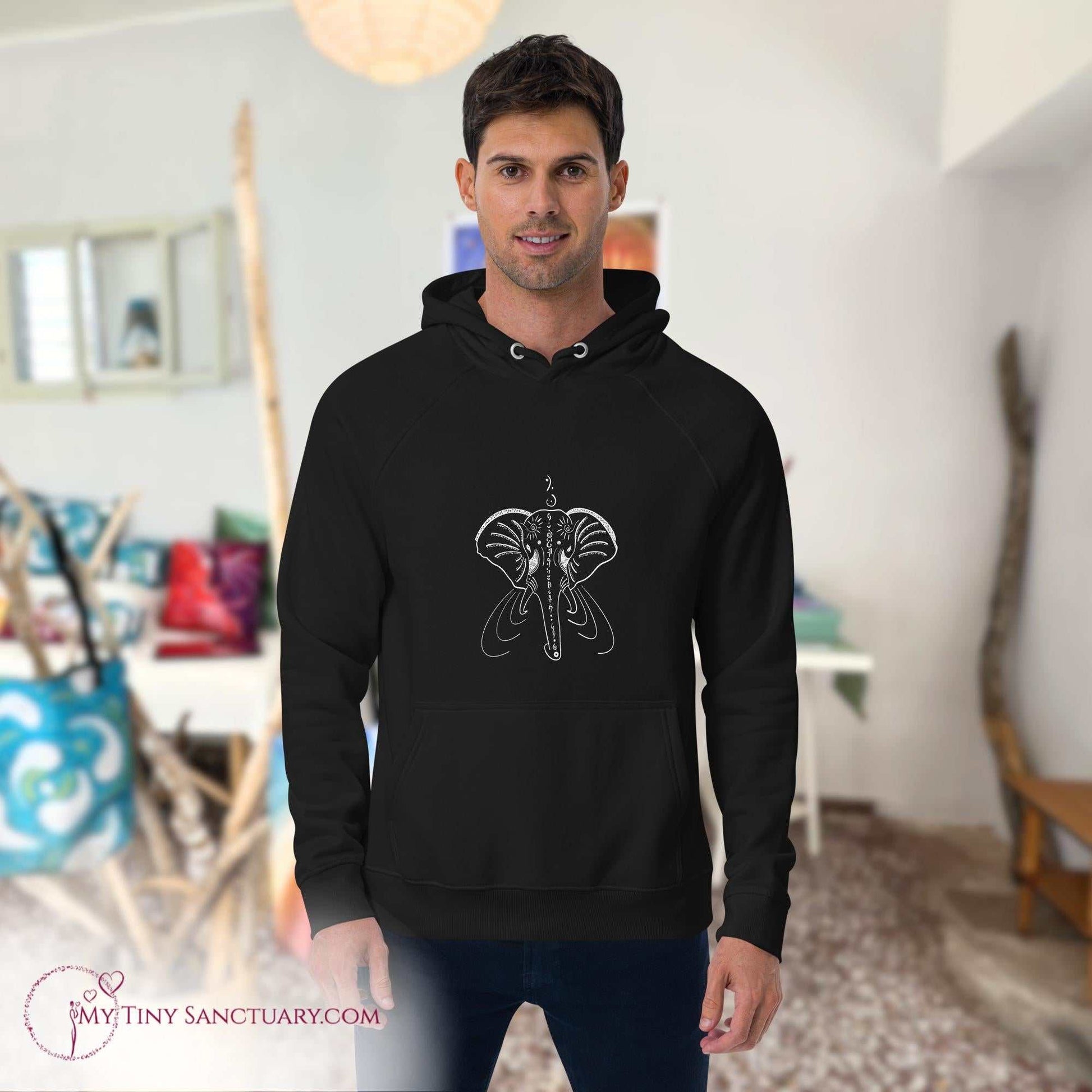 Elephant Animal Spirit Hoodie for Men made of Eco-conscious materials