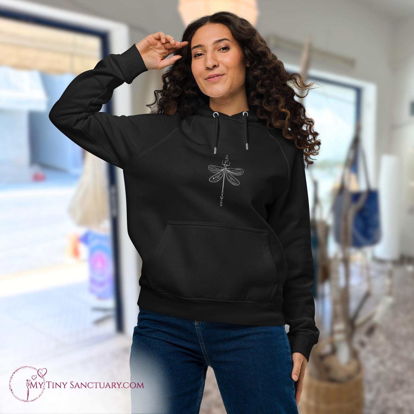 Dragonfly Animal Spirit Hoodie for Women made of Eco-conscious material