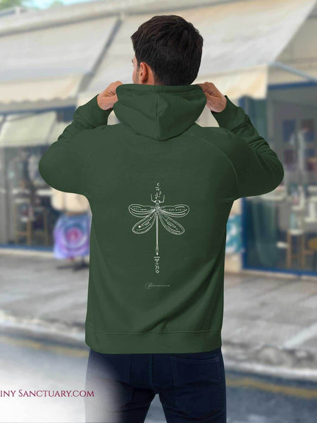 Dragonfly Animal Spirit Hoodie - Conscious & Sustainable Fashion for Men - My Tiny Sanctuary