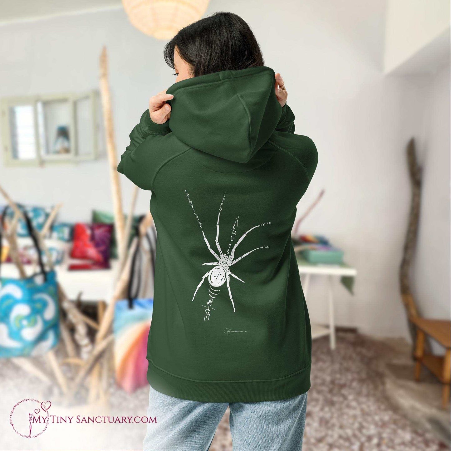 Spider Animal Spirit Hoodie for Women made of Eco-conscious materials