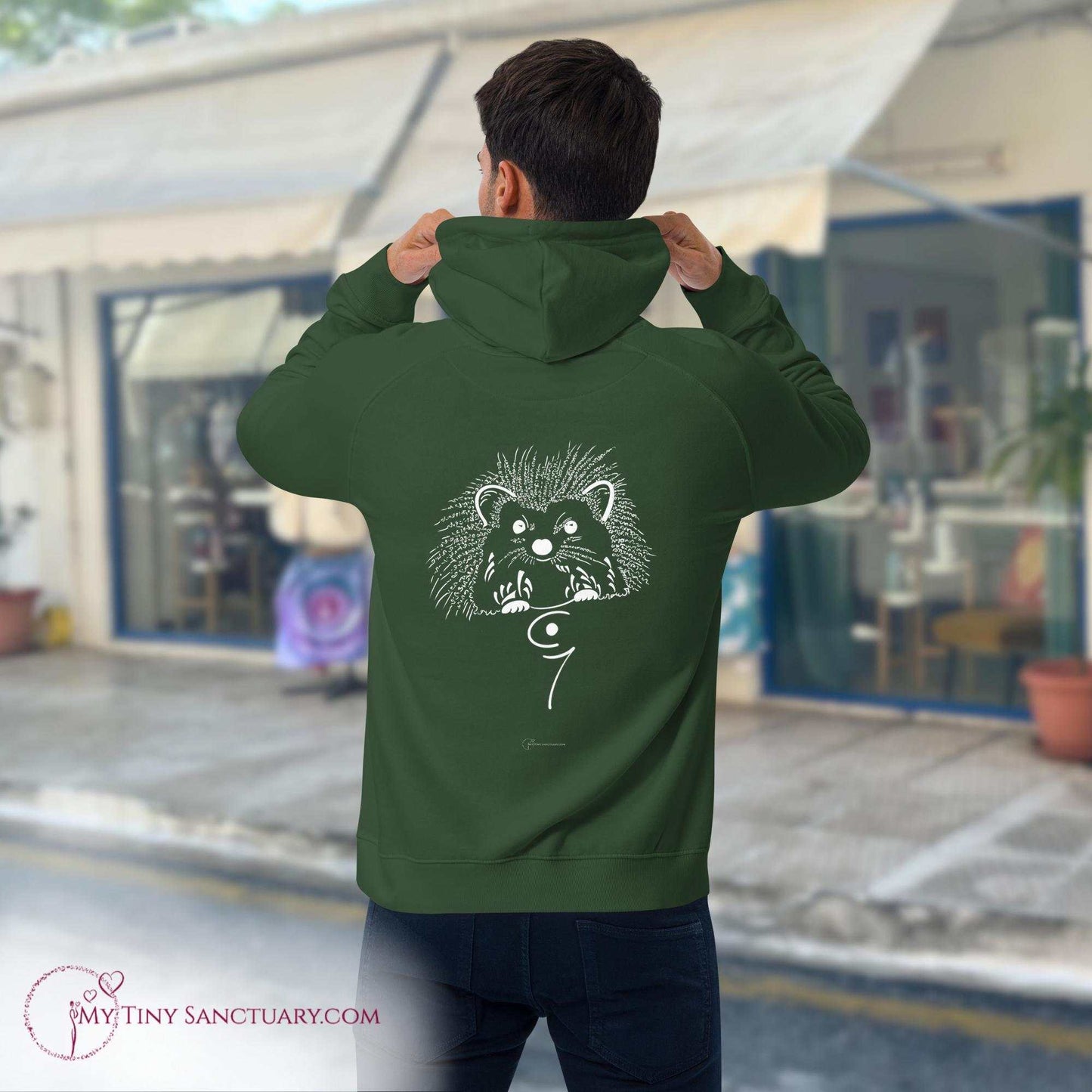 Hedgehog Animal Spirit Hoodie for Men made of Eco-conscious materials