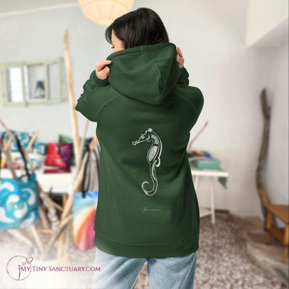 Seahorse Animal Spirit Hoodie for Women made of Eco-conscious materials