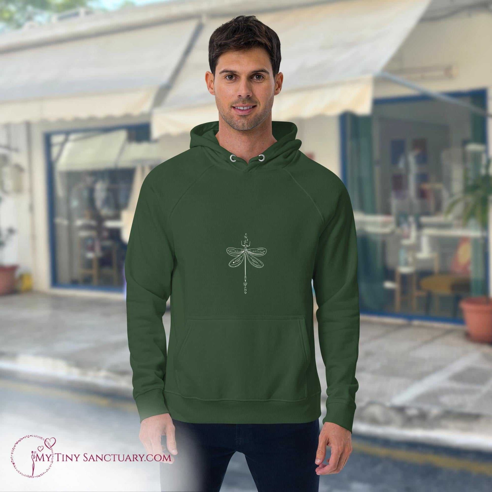 Dragonfly Animal Spirit Hoodie for Men made of Eco-conscious material