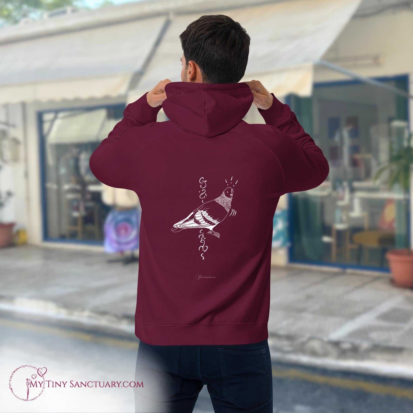 Pigeon Animal Spirit Hoodie for Men made of Eco-conscious materials