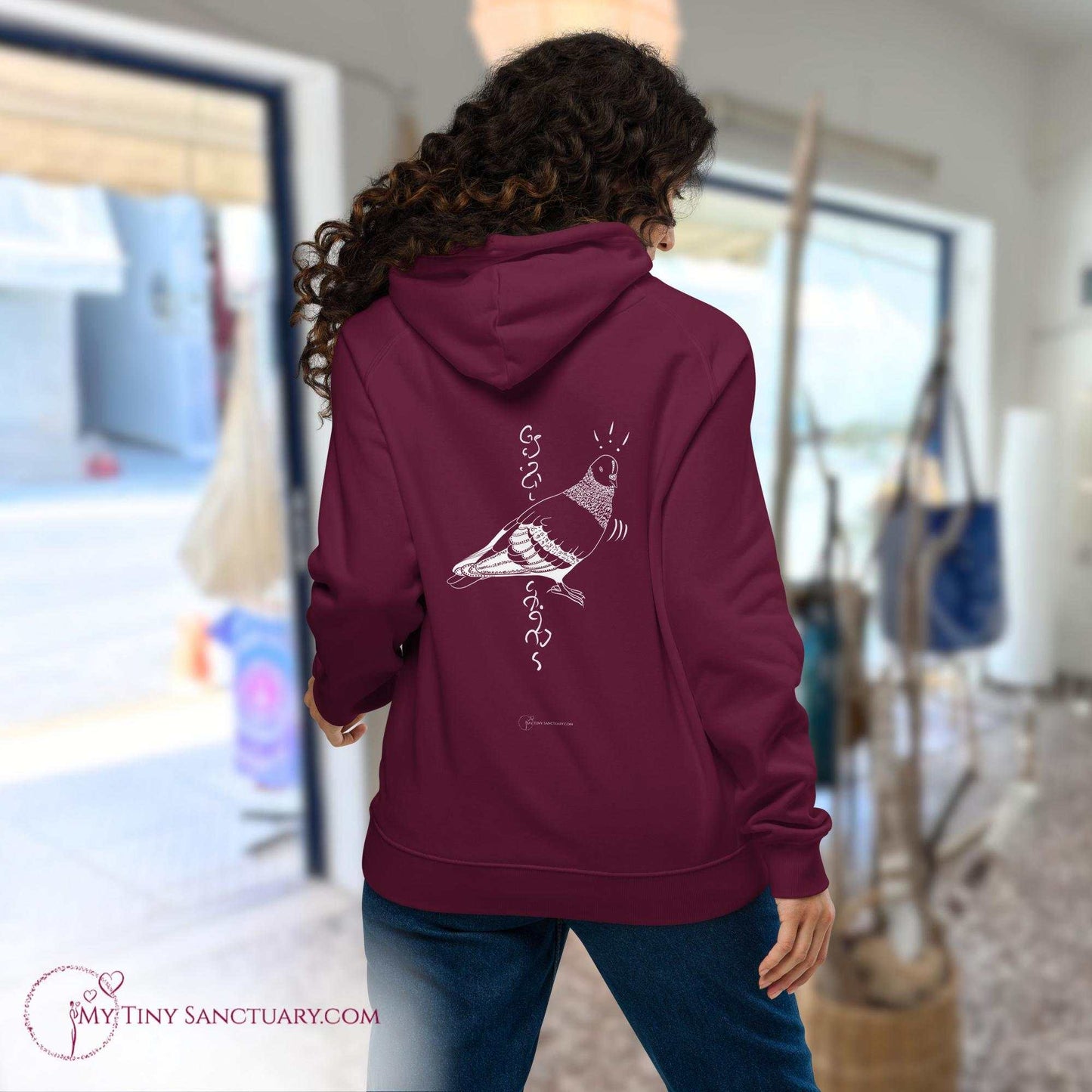 Pigeon Animal Spirit Hoodie for Women made of Eco-conscious materials