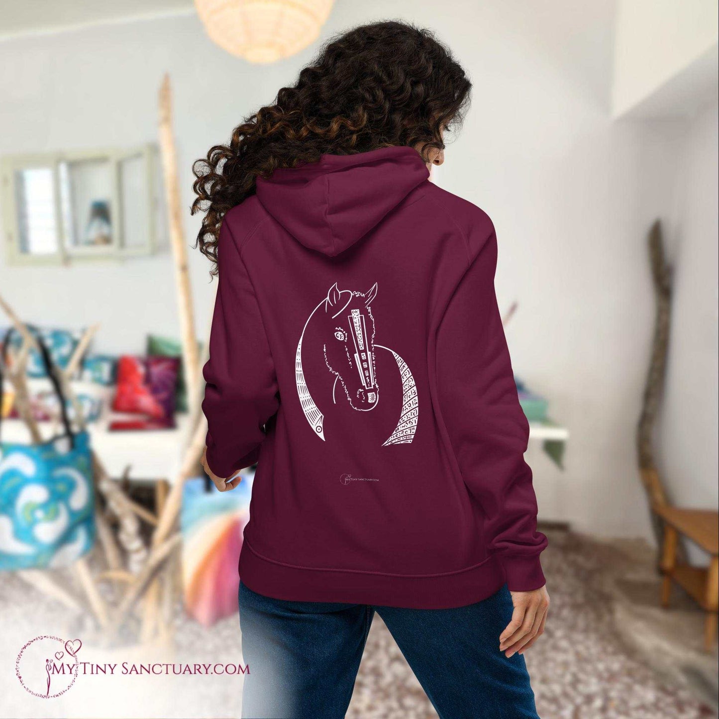 Horse Animal Spirit Hoodie for Women made of Eco-conscious materials