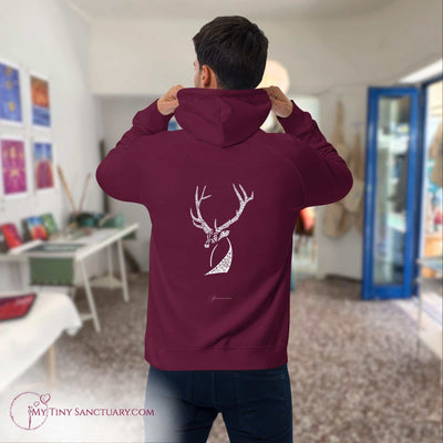 Elk Animal Spirit Hoodie - Conscious & Sustainable Fashion for Men - My Tiny Sanctuary