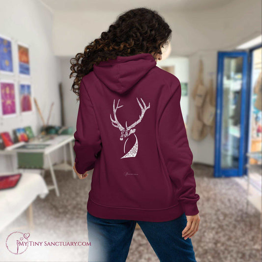 Elk Animal Spirit Hoodie for Women made of Eco-conscious materials