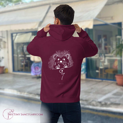 Hedgehog Animal Spirit Hoodie for Men made of Eco-conscious materials