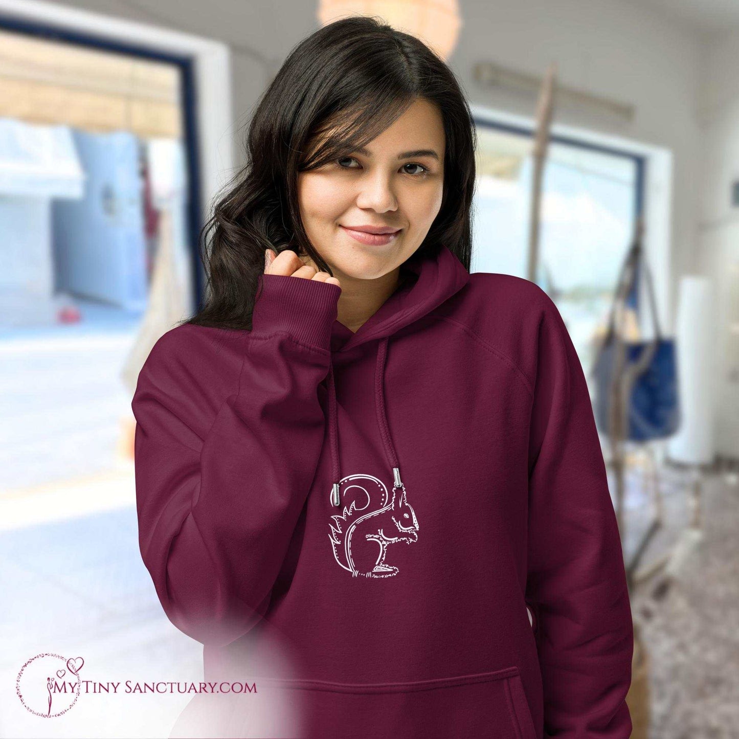 Squirrel Animal Spirit Hoodie for Women made of Eco-conscious materials