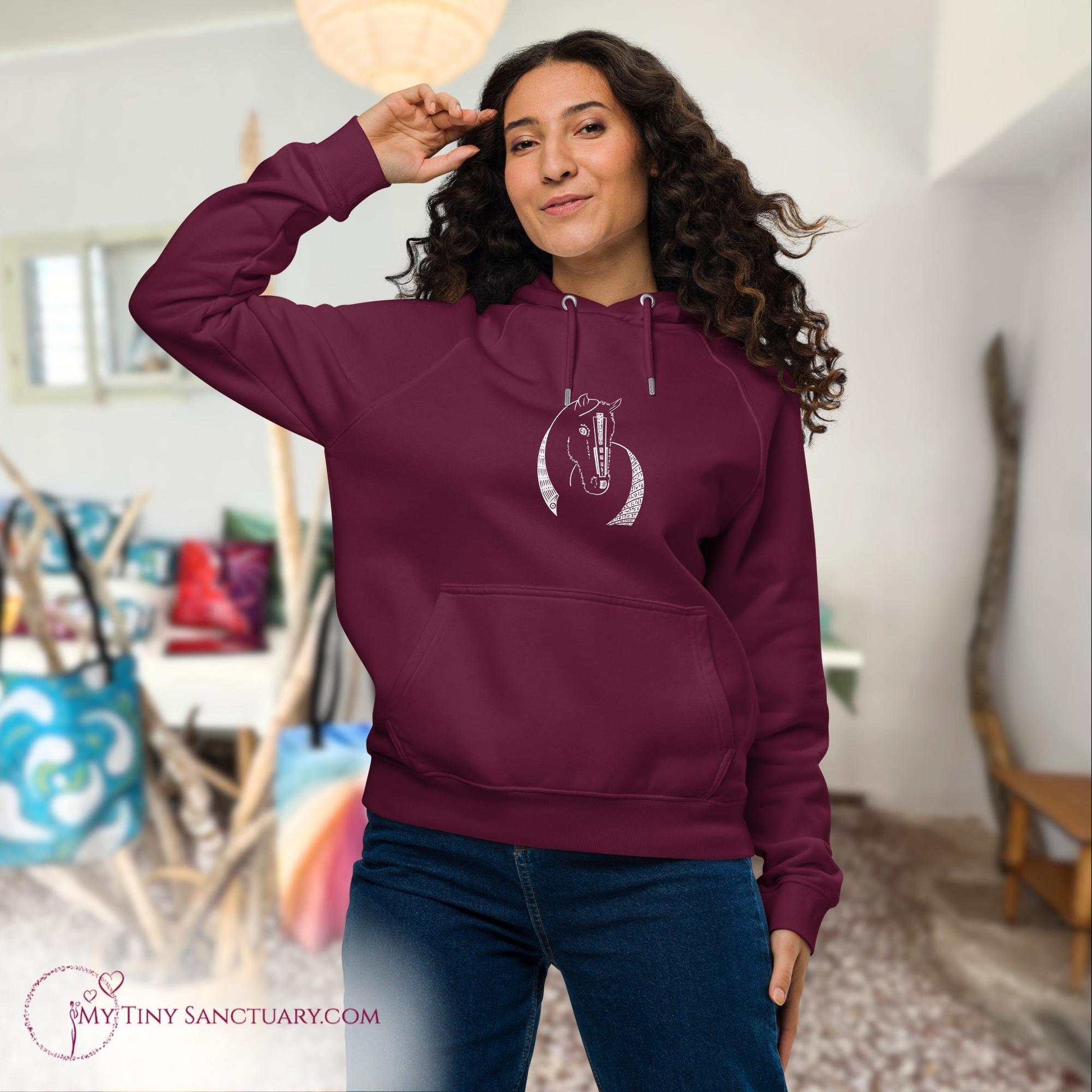 Horse Animal Spirit Hoodie for Women made of Eco-conscious materials