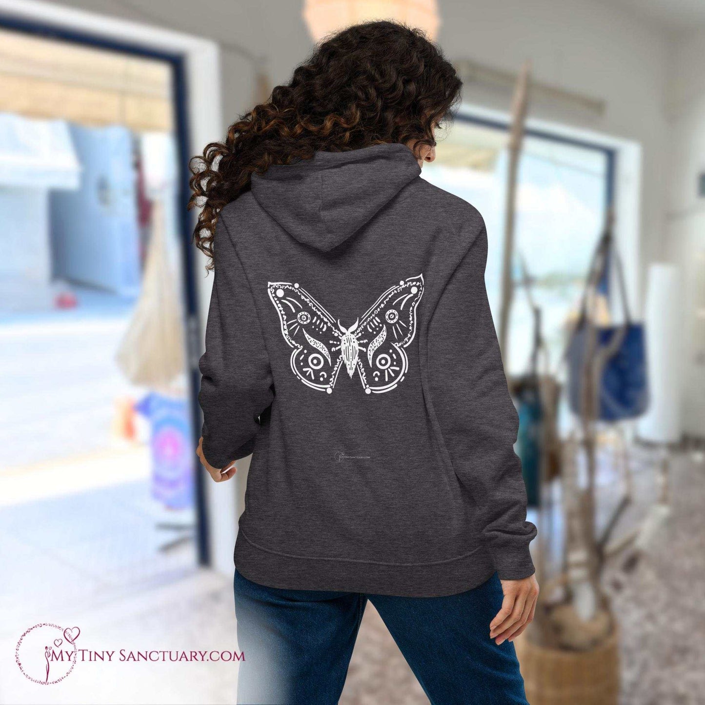 Butterfly Animal Spirit Hoodie for Women made of Eco-conscious materials