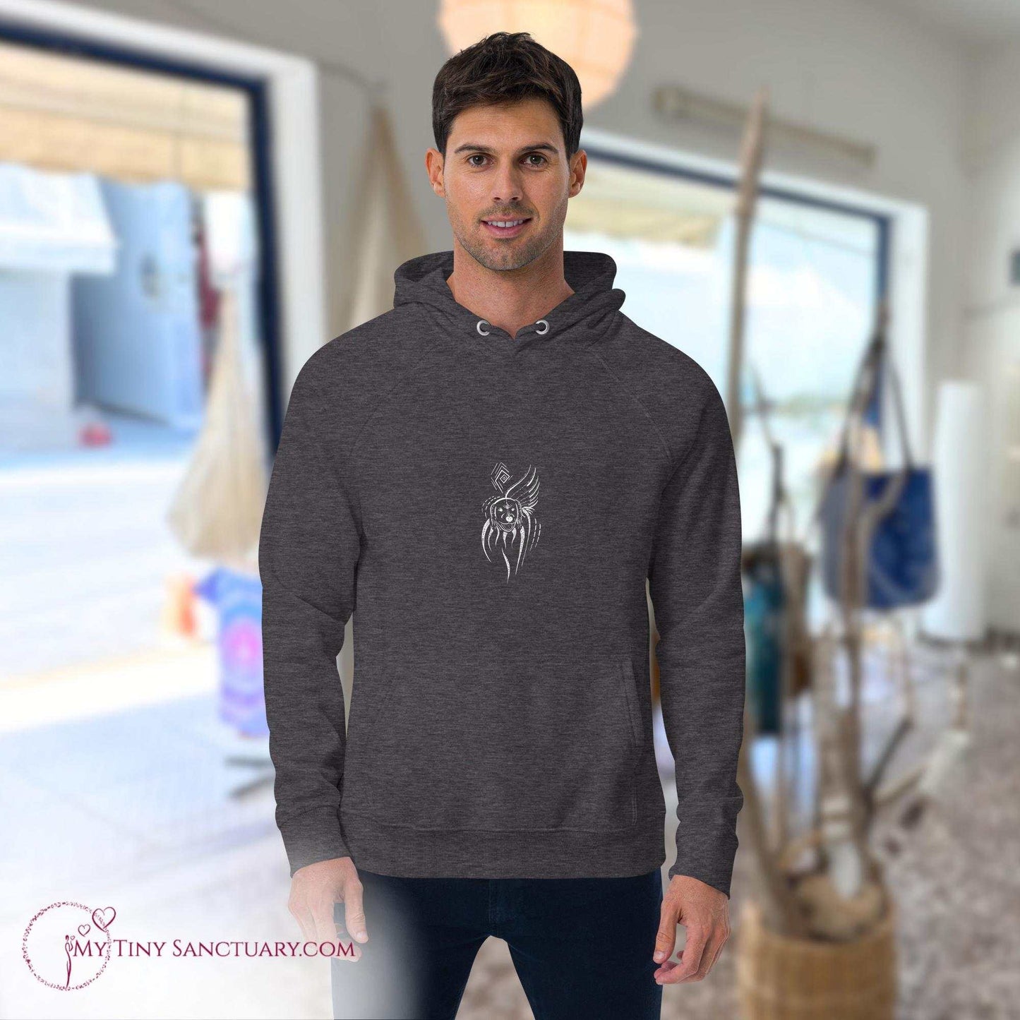 Dog Animal Spirit Hoodie for Men made of Eco-conscious materials