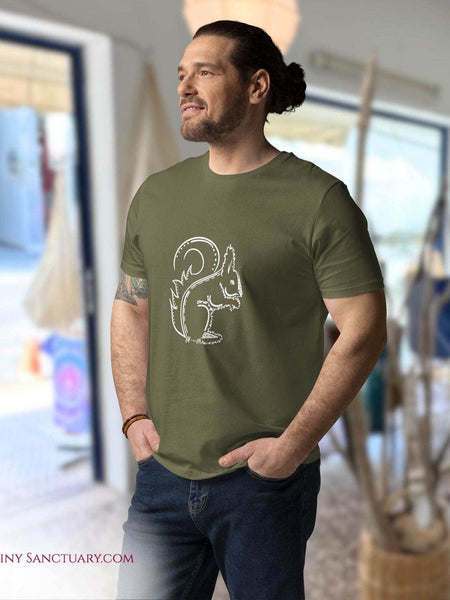 Squirrel Animal Spirit T-Shirt organic cotton for Men - My Tiny Sanctuary