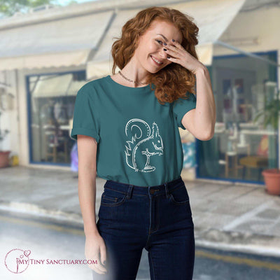 Squirrel Animal Spirit T-Shirt organic cotton for Women - My Tiny Sanctuary