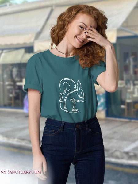 Squirrel Animal Spirit T-Shirt organic cotton for Women - My Tiny Sanctuary