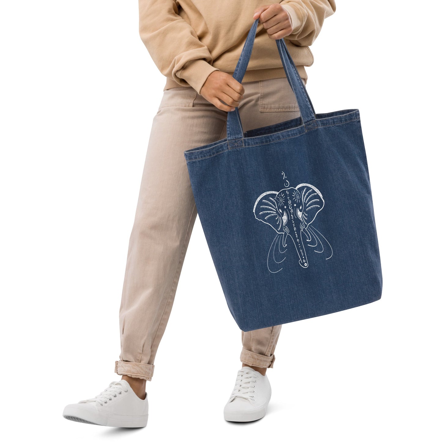 Elephant Animal Spirit Tote Bag 100% Organic denim