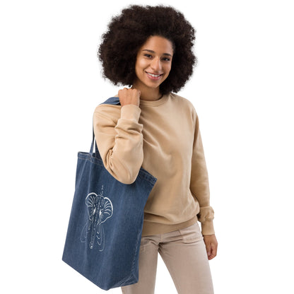 Elephant Animal Spirit Tote Bag 100% Organic denim