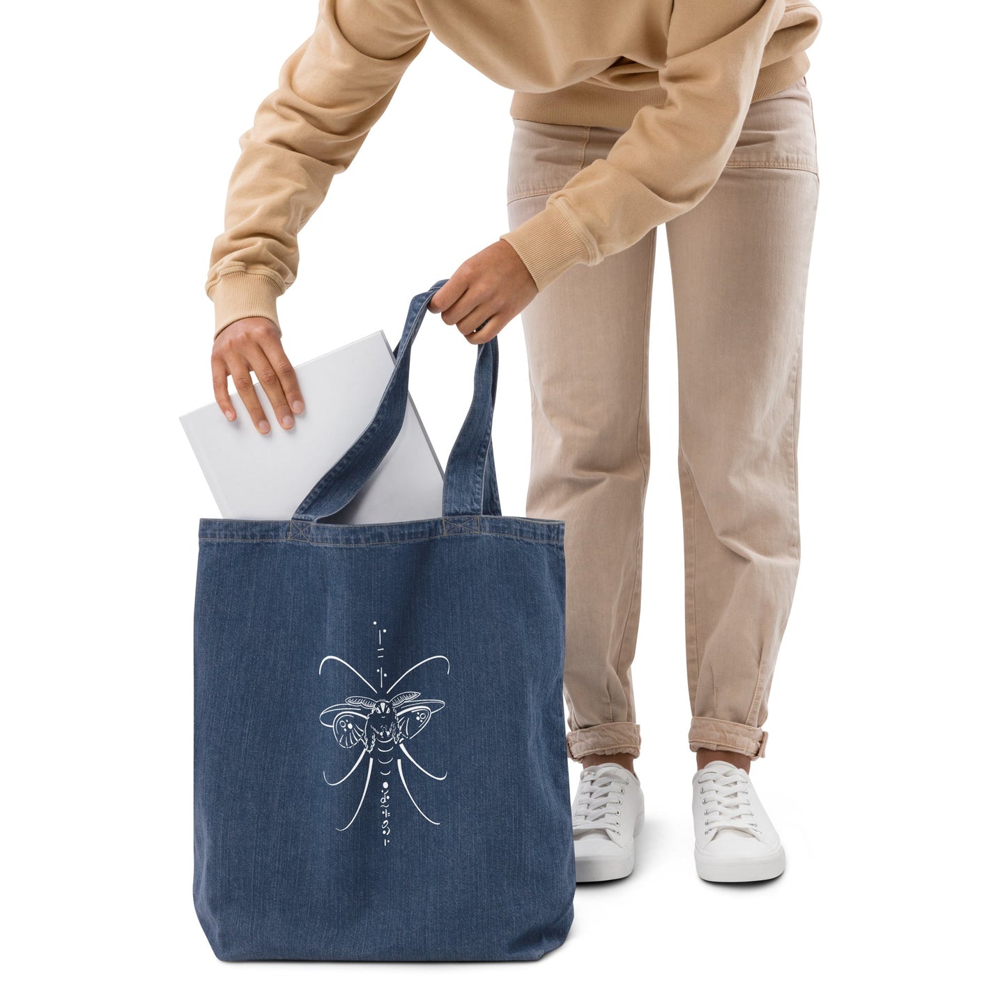 Moth Animal Spirit Tote Bag 100% Organic denim
