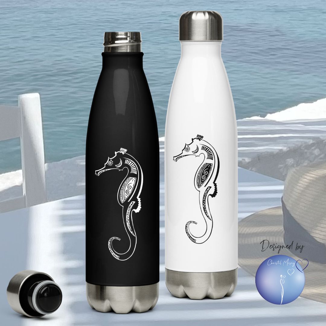 Animal Totem SEAHORSE Stainless Steel Water Bottle - Christel Mesey Art