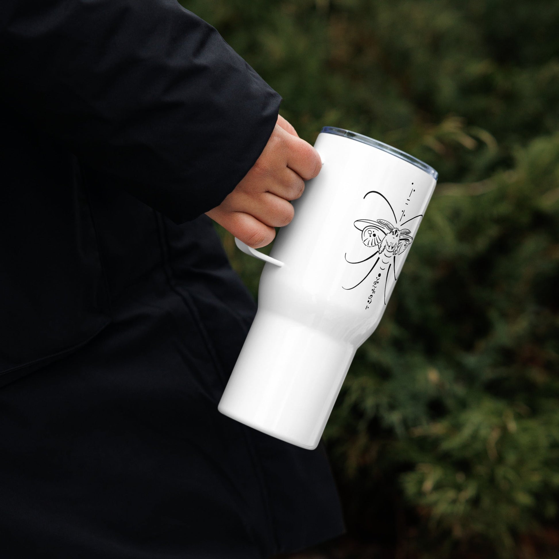 Moth Animal Spirit Travel Mug I Stainless steel I Handle