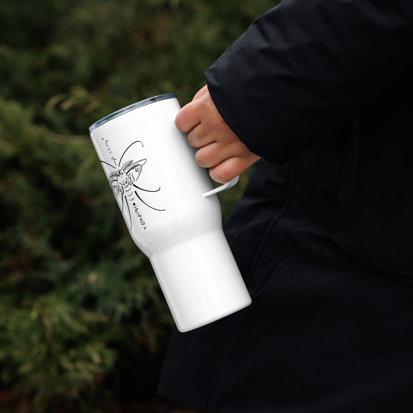 Moth Animal Spirit Travel Mug I Stainless steel I Handle