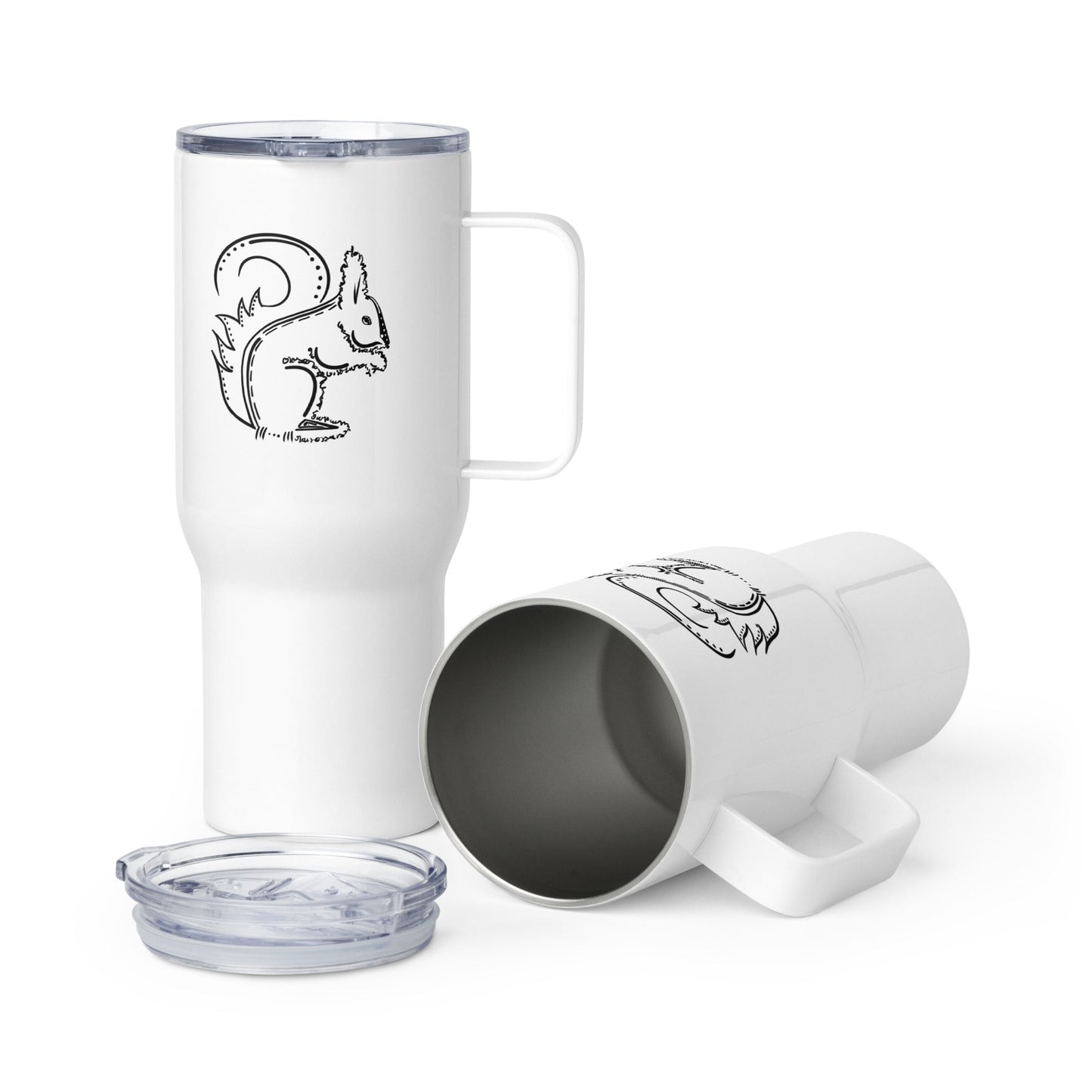 Squirrel Animal Spirit Travel Mug I Stainless steel I Handle