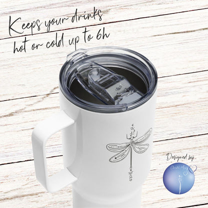 Dragonfly Animal Spirit Travel Mug I Stainless steel I Handle