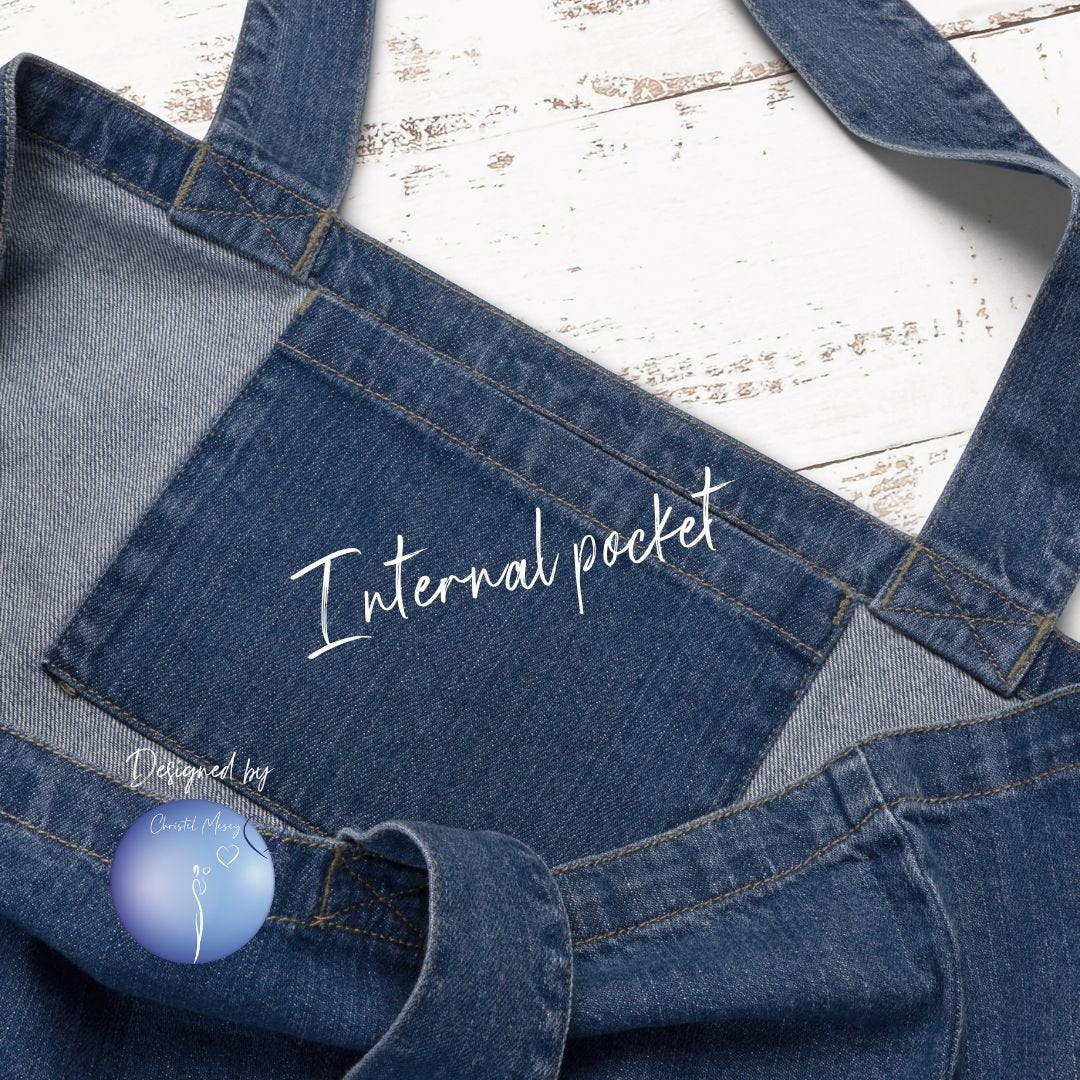 Pigeon Animal Spirit Tote Bag 100% Organic cotton blue denim