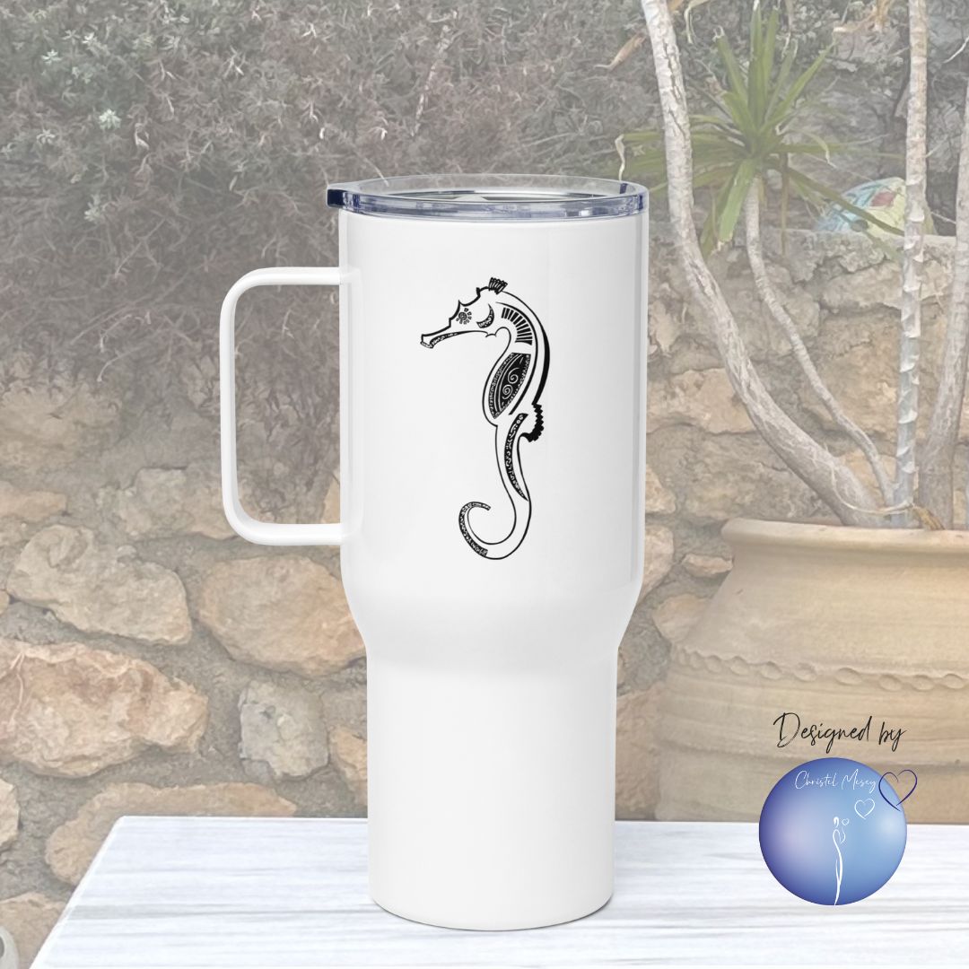 Seahorse Animal Spirit Travel Mug I Stainless steel I Handle
