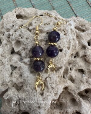 Isis Moon Earrings: Wear the Wisdom of the Moon and Intuition of Amethyst