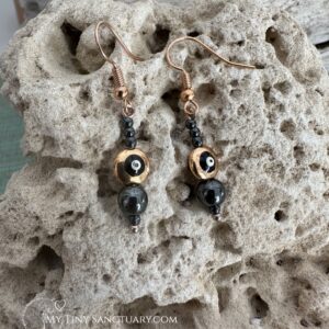 Rose Gold & Hematite Mati Earrings
