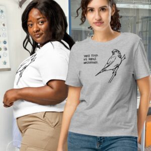 Sparrow Spirit T-shirt for Women 100% Organic Cotton: Small flock. Big impact. Unstoppable.