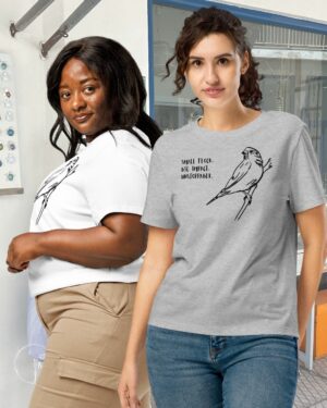 Sparrow Spirit T-shirt for Women 100% Organic Cotton: Small flock. Big impact. Unstoppable.