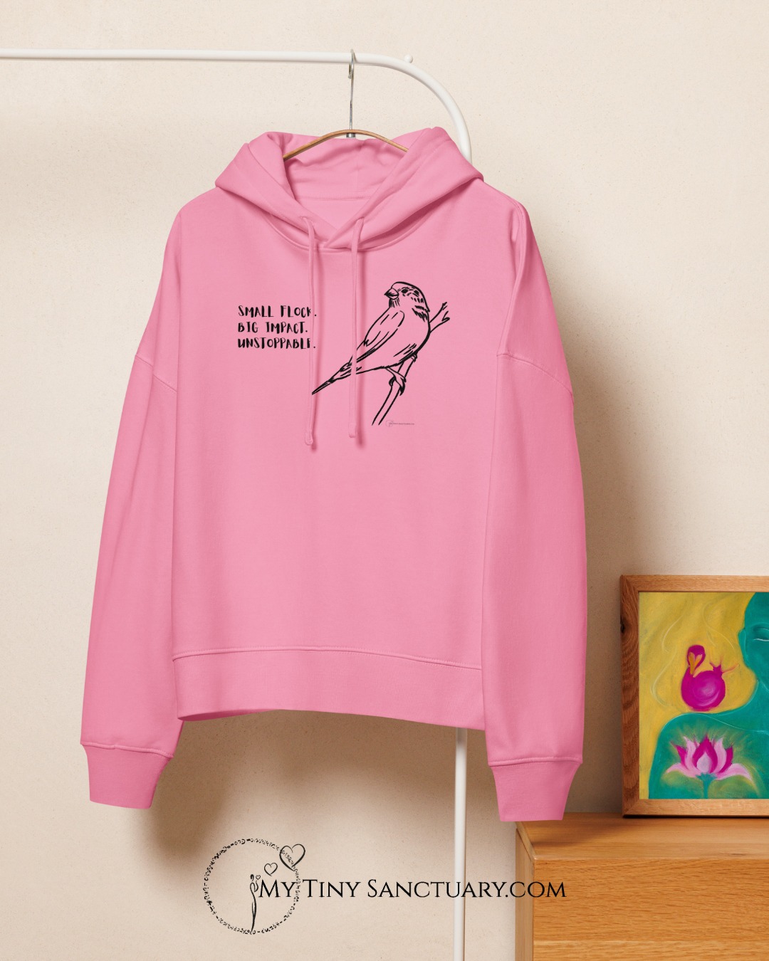 Sparrow Spirit Mid-Weight Organic Hoodie: Small Flock. Big Impact. Unstoppable.
